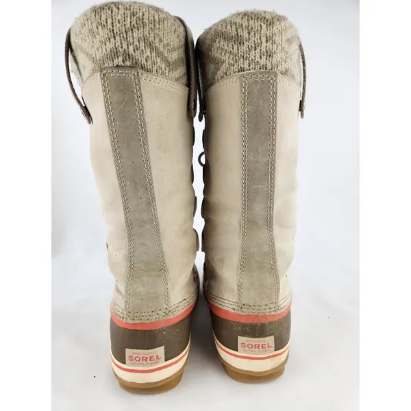 Sorel Joan Of Arctic Leather Boots Women SZ 10 Waterproof Thick Knit Snow Winter - Image 9