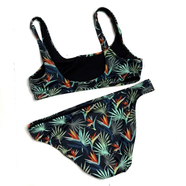 MeUndies Blue Flower of Paradise Swim Suit Top and Bikini Bottom - Image 4