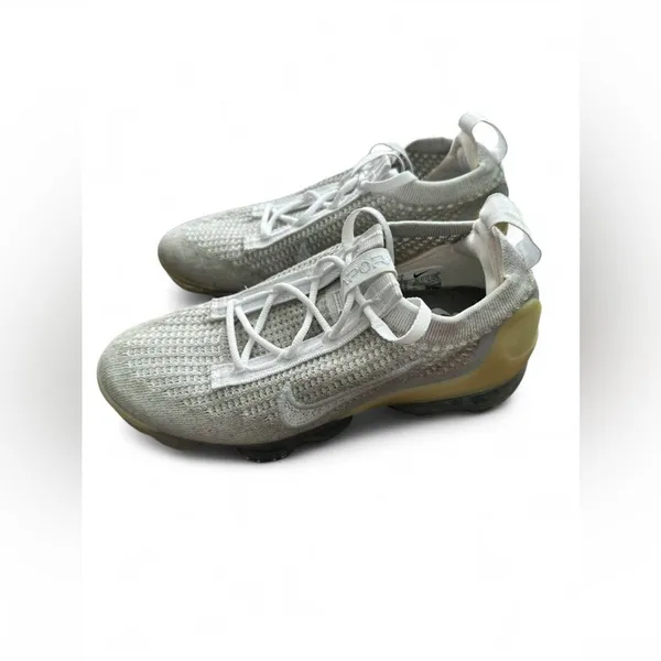 Nike Air Vapormax 2021 Flyknit Phantom-Metallic Sneakers - Image 3