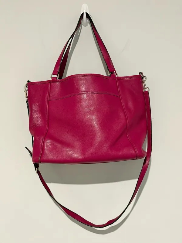 Coach Crossgrain Leather convertible‎ Pocket Tote F34497 Cranberry - Image 2
