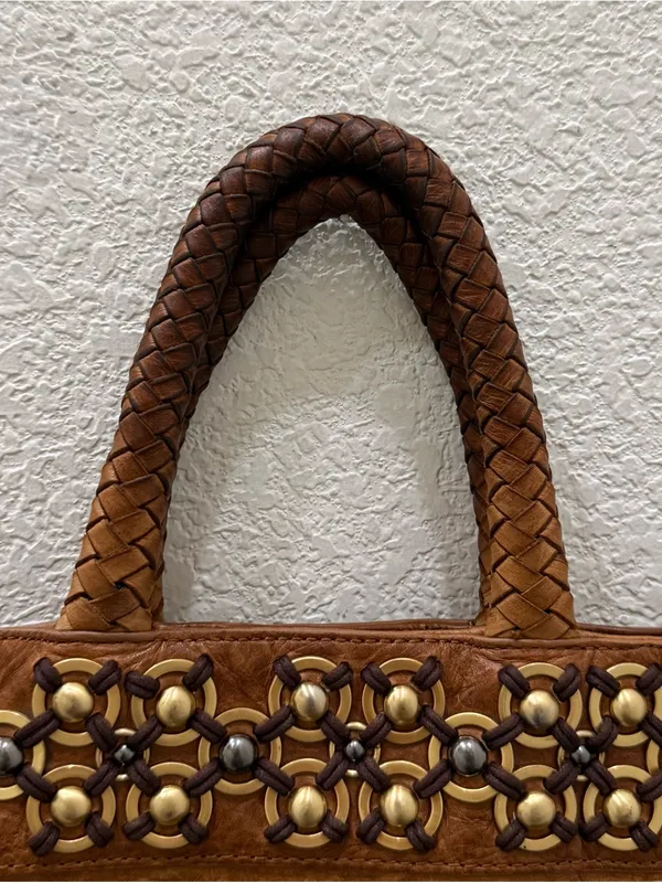 ISABELLA FIORE Brown Taj Mahal Charlize Fold-Over Messenger Pocket Tote Boho Bag - Image 13