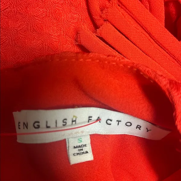English Factory Red Textured Fringe Shift Dress - Image 6