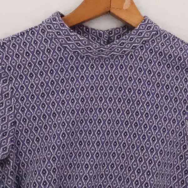 Zara‎ Geometric Knit Cutout Mini Dress Womens Size XS Purple Open Back Mod Retro - Image 9