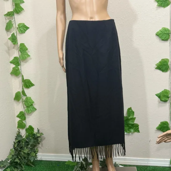 Pendleton Vintage Wool Elegant Black Maxi Skirt - Image 2
