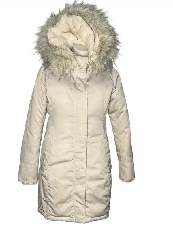 ABERCROMBIE & FITCH Ultra Parka Jacket Faux Fur Hood Womens Size Medium - Image 2