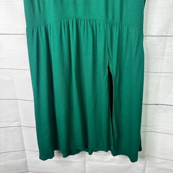 Reformation Womens size 8 Gavin Mini High Slit Flutter Sleeve Dress Green Flaws - Image 4