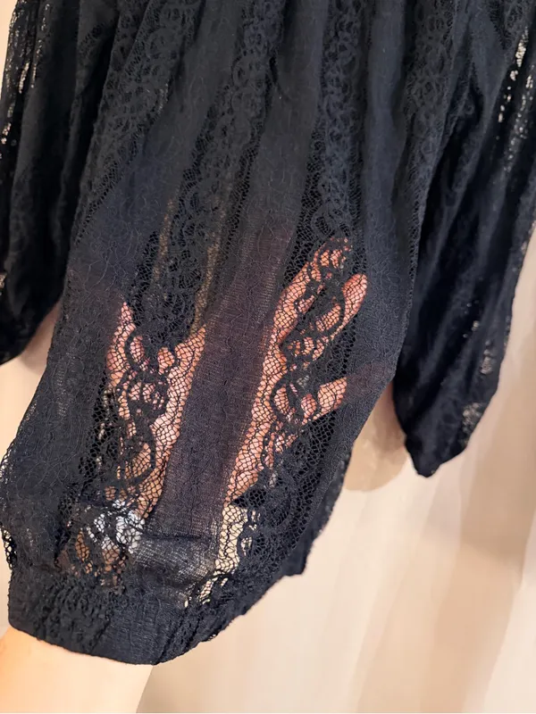 Women’s Poof Black Lace Top - Image 2