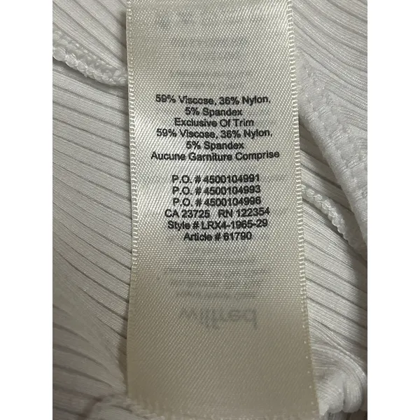 Aritzia Wilfred White Ribbed Knit Sculpt Sleeveless Open Back Bodysuit Top XS - Image 4