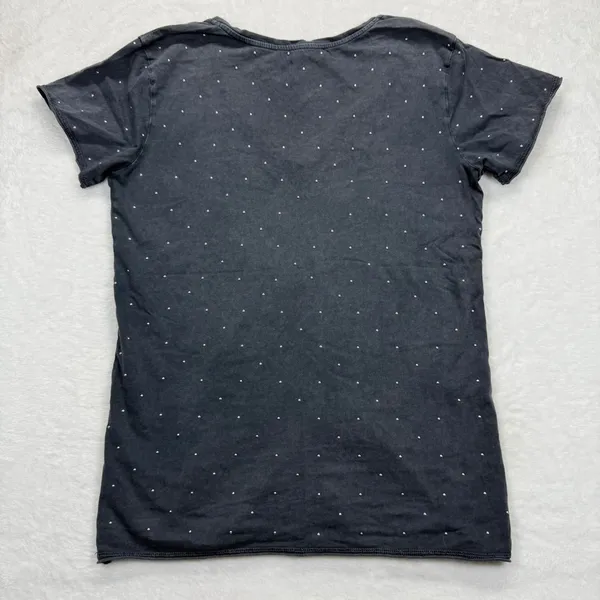 AllSaints Emlyn‎ Stud Tee V-Neck T-Shirt Studded Top Gray Small - Image 9