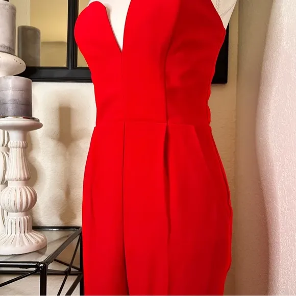 AMANDA UPRICHARD Red Cherri Sweetheart Jumpsuit NWOT Size‎ P - Image 7