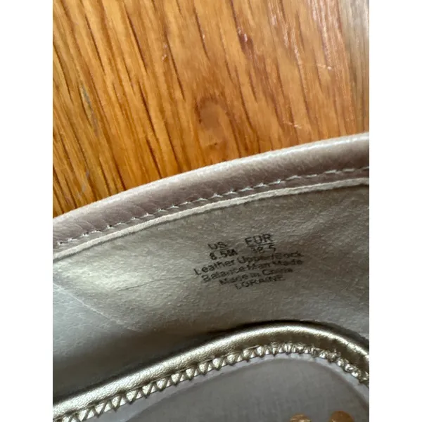 Sam Edelman Loraine Bit Loafer Beige Leather Gold Horsebit Flats Shoes Mens 8.5M - Image 3