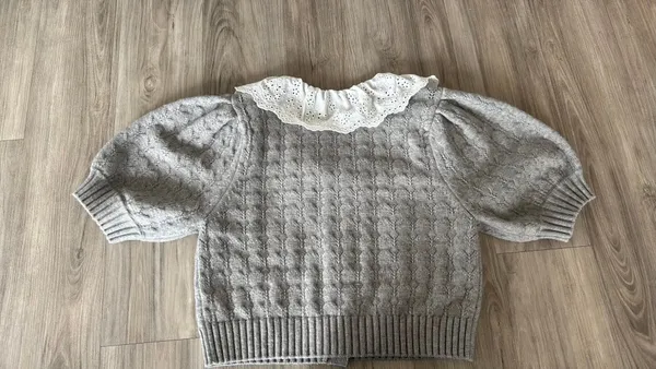 Gray Short Sleeve Sweater - Image 2