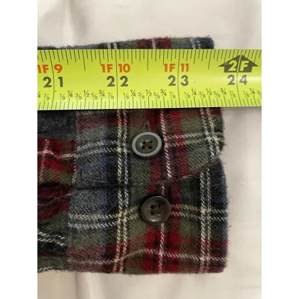 L.L. Bean Gray Stewart Plaid Flannel Slightly Fitted Shirt Womens Size Medium - Image 9