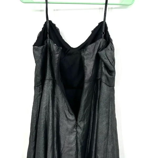 Lulus size medium sleeveless mini dress‎ hidden rear zip lined sparkly dark gray - Image 4