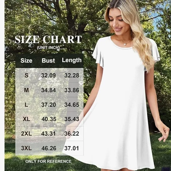 Askyes Womens‎ Summer Dresses Ruffle Short Sleeve Size L - Image 5