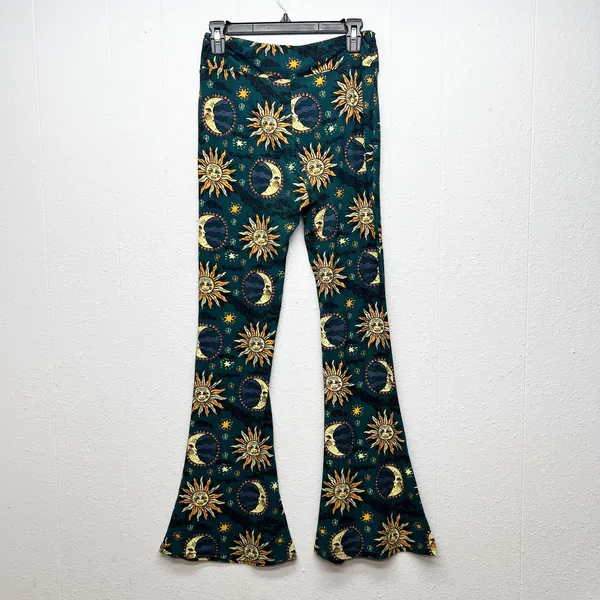 Sun & Moon Flared Leggings Womens Large High Rise Festival Boho Hippie Cosmo - Image 6