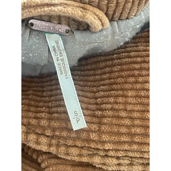 Free People Corduroy Jacket Relaxed Double Breasted Peacoat Golden Brown - Image 12