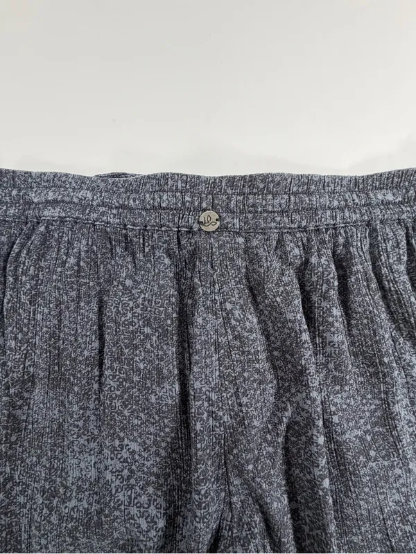 prAna Breathe Wide‎ Leg Lounge Pants Heather Gray Boho Crinkle Pull On Womens S - Image 8