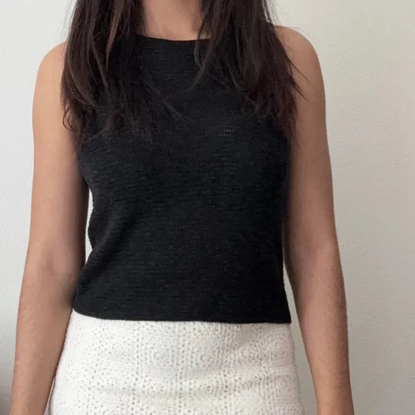 Z Supply Womens Black Textured Knit Sleeveless Round Neck Sweater Tank Top Small - Image 2