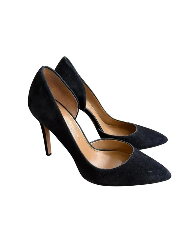 JESSICA SIMPSON Black Suede Pointed Heels Size 7.5 - Image 4
