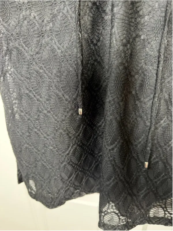 Portocruz Black Lace-Up Swim Coverup S EUC - Image 7