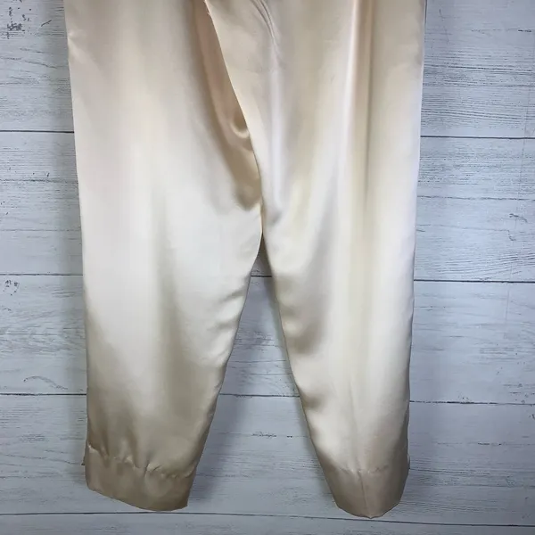 Vtg. Hartschaffner & Marc beige 100% silk high waisted pants size 8 (flaws) - Image 6