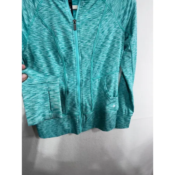 C9 Champion Women's Small Teal Full Zip Hoodie Space Dye‎ Yoga Activewear Jacket - Image 4