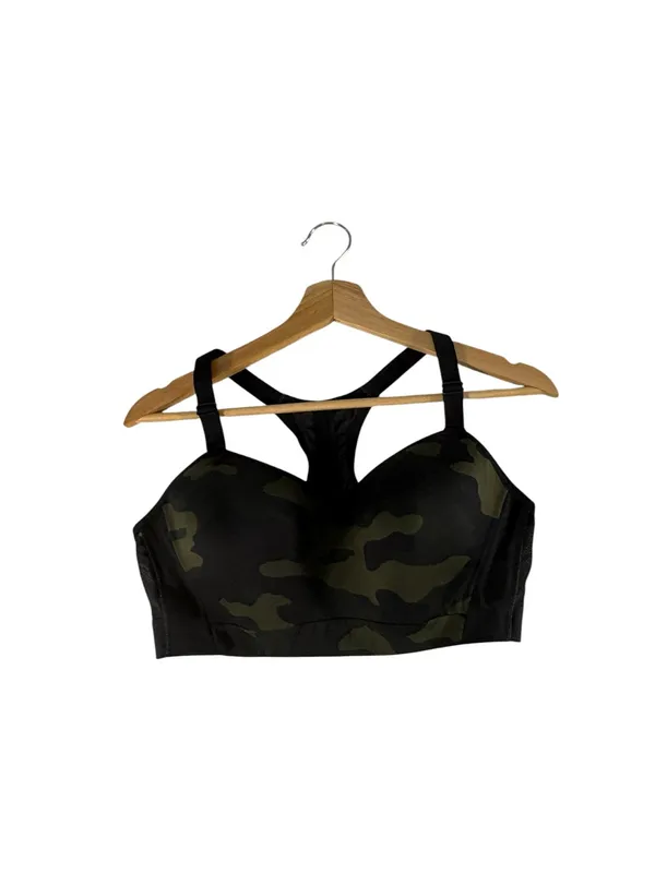 All In Motion Sports Bra Large Green Camo Padded Racerback Mesh Athletic - Image 4