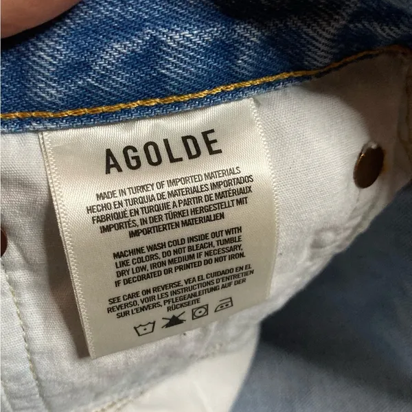 Agolde Parker Cut Off Denim Short Light Wash Size 29 - Image 8
