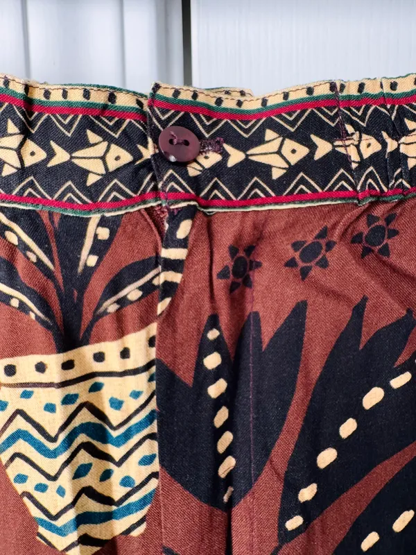 Farm Rio Tropical Print Pull-On Straight Leg Pants, Size M - Image 11