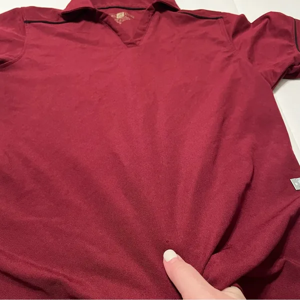 Chick-fil-A Team Style Womens Employee Medium Burgundy Polo Short Sleeve Shirt‎ - Image 4