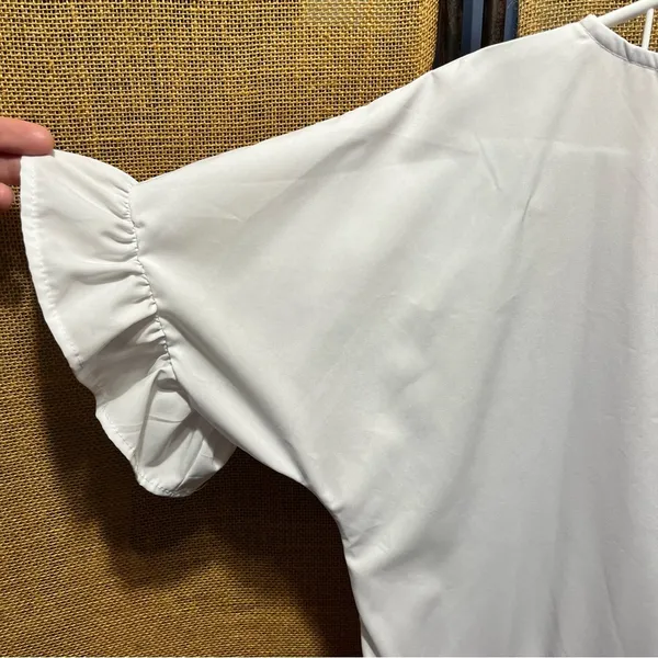 2XL White Ruffled Sleeve Mini Dress - Image 4