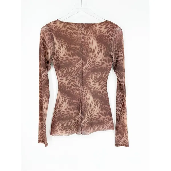 Urban Outfitters Silence + Noise Animal Print O Ring Top Women's M‎ Brown Y2K - Image 3