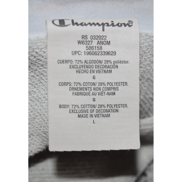 Champion‎ Womens Light Gray Paint Splatter Cropped Sweatshirt Large - Image 6