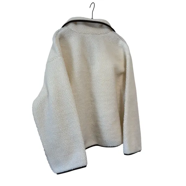 H&M Divided Teddy Fleece Pullover Medium Ivory Sherpa 1/4 Zip Cozy Jacket - Image 9