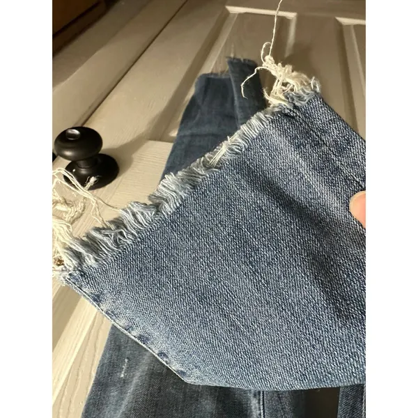 J. Crew Blue Vintage Crop Ankle Length Jeans Structured Cotton Distressed Denim. - Image 12