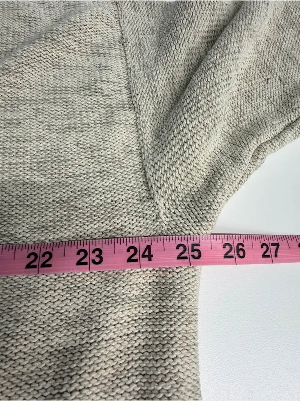 Neutral knit silk linen cardigan open front minimalist marled made in italy Flaw - Image 9