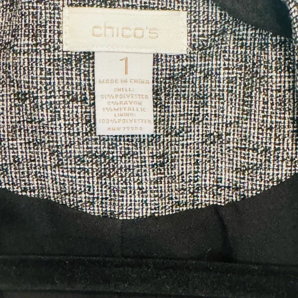 Chico's Black and Gray Textured Vest - Image 3