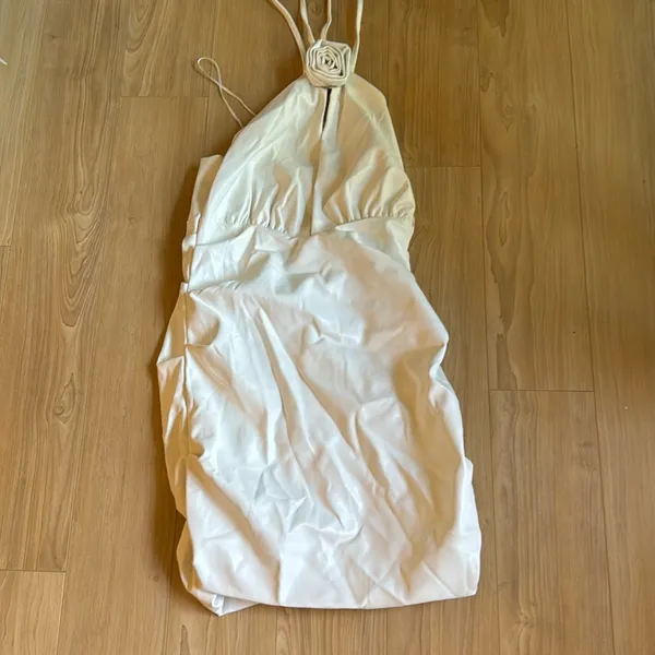 Akira White Flower Halter Dress - Image 4