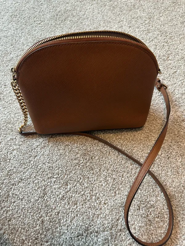 Michael Kors Crossbody Purse Leather Brown - Image 3
