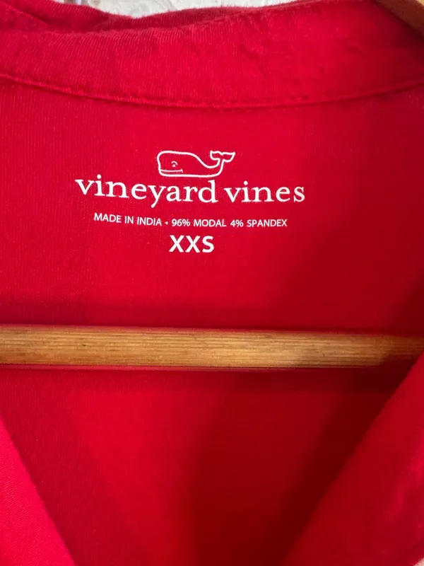 Vineyard Vines Red Long-Sleeve Pajama Set with White Piping XXS - Image 3