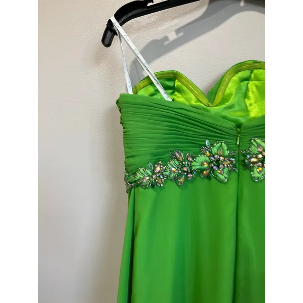 Camille La Vie Green Strapless Prom Gown Beaded Formal Dress Sz 4‎ - Image 6