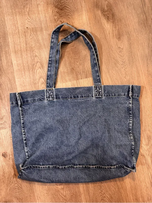 Good American Denim Tote Bag Purse Blue Jean Satchel - Image 3