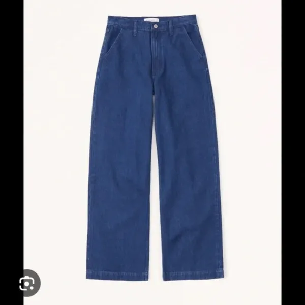 Abercrombie & Fitch Dark Wash Wide Leg Mid Rise Denim Jeans Size 18S NWT - Image 2