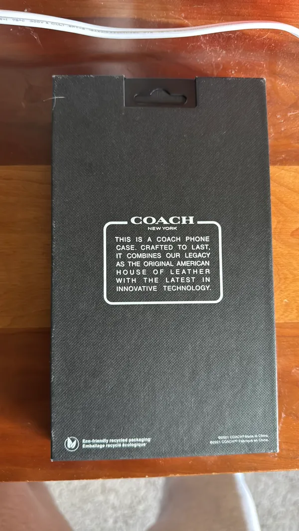Coach Leather Slim Wrap Case for Apple iPhone 13 Smartphone - Black - Image 5