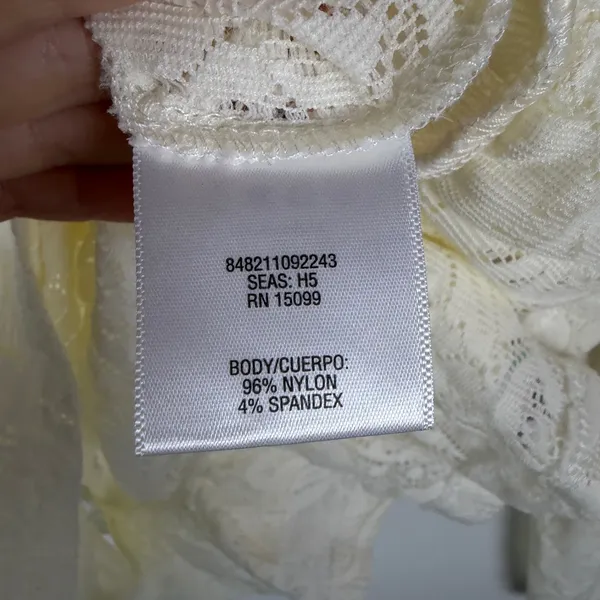 NWT Bongo Floral Lace Peplum Shirt Large Cream‎ 90s Y2K Layering Sheer Boho - Image 8
