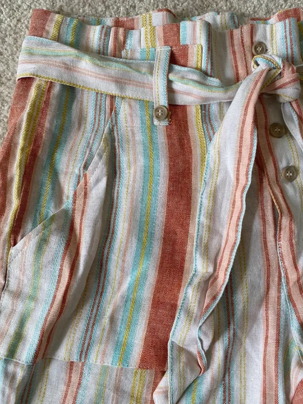 Indigo Rein Linen Jogger Pants Multi-striped Women’s Large. NWT - Image 4