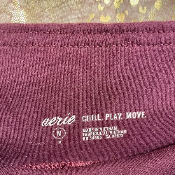 Aerie Play Chill Move maroon cotton/poly blend leggings, M - Image 3