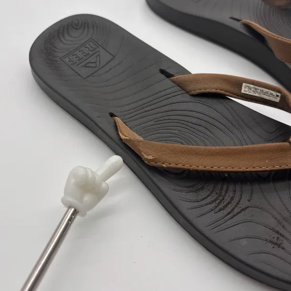 Reef Zen Love Womens Flip Flop Sandals Brown Black Size 8 Comfort Beach Thong - Image 3