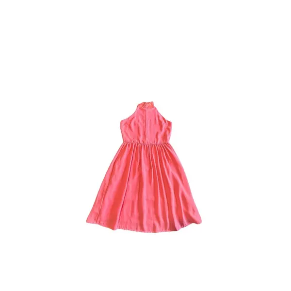 Everly Size Small Coral Pink Goddess Style High Neck Dress Lightweight‎ #I15-5 - Image 3